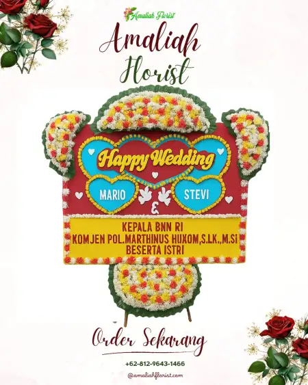 Papan Bunga Pernikahan Gelok Beam